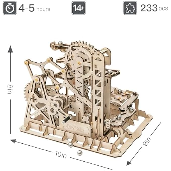 MARBLE RUN 3D WOODEN PUZZLE ROLLER COASTER MECHANICAL MODEL SELF CRAFT DECO EDUCATION GIFT - Image 3